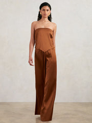 Good American Satin Wide-Leg Trousers Copper | Women