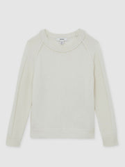 13-14 yrs Wool-Cashmere Reverse-Seam Jumper Off White | Children & Baby