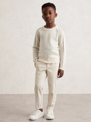 13-14 yrs Wool-Cashmere Reverse-Seam Jumper Off White | Children & Baby