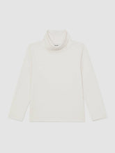 13-14 yrs Cotton-Jersey Roll-Neck Top with Stretch Ivory | Children & Baby