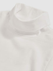 13-14 yrs Cotton-Jersey Roll-Neck Top with Stretch Ivory | Children & Baby