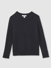 13-14 yrs Wool-Cashmere Reverse-Seam Jumper Navy | Children & Baby