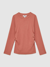 13-14 yrs Cotton Ruched Long-Sleeve T-Shirt with Stretch Rose | Children & Baby