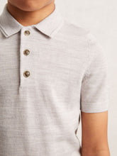 9-13 yrs Merino Wool Short Sleeve Polo Shirt Wicker Melange | Children & Baby
