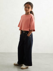Cotton Oversized Cropped T-Shirt Rose | Children & Baby