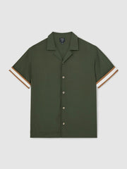 | Ché Stripe-Cuff Shirt Pine Green | Men