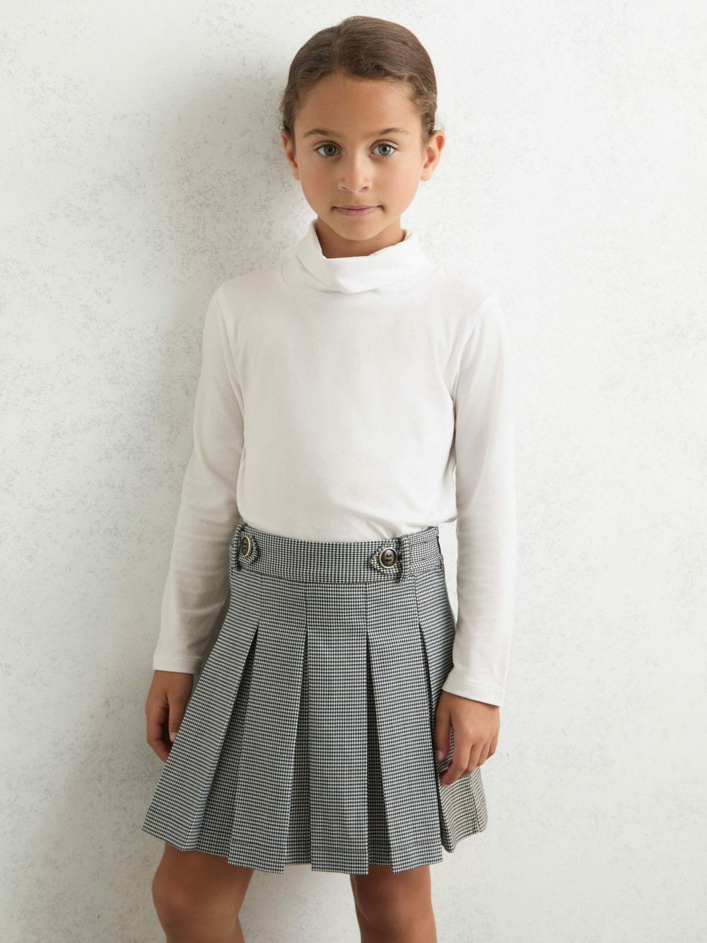 3-9 yrs Cotton-Jersey Roll-Neck Top with Stretch Ivory | Children & Baby