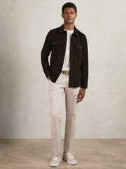 Cotton Corduroy Twin-Pocket Overshirt Brown | Men