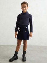9-13 yrs Cotton-Jersey Roll-Neck Top with Stretch Navy | Children & Baby