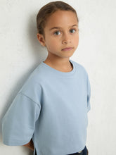 3-9 yrs Cotton Oversized Cropped T-Shirt Blue | Children & Baby