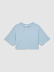 3-9 yrs Cotton Oversized Cropped T-Shirt Blue | Children & Baby