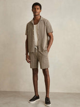 Zig-Zag Knit Drawstring Shorts Tobacco Brown | Men
