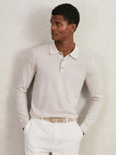 Merino Wool Long-Sleeve Polo Shirt Beige | Men