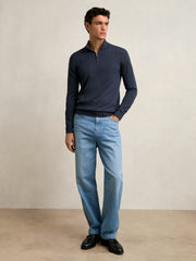 Merino Wool Half-Zip Jumper | Men