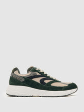 Panelled Running Trainers Forest Green/Stone | Men