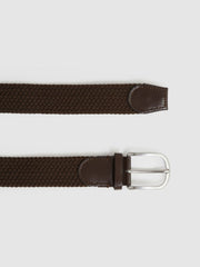 Basket Weave Belt Dark Brown | Men