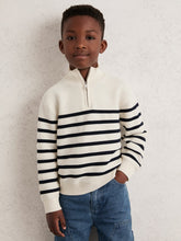 3-9 yrs Cotton-Blend Stripe Half-Zip Jumper White | Children & Baby