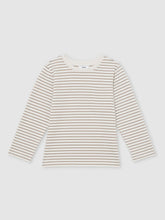13-14 yrs Stretch-Cotton Stripe T-Shirt Off White/Camel | Children & Baby
