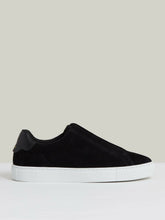 Suede Slip-On Elasticated Trainers Black | Men
