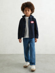 Cotton Removable-Hood Motor Cars Jacket Navy | Children & Baby