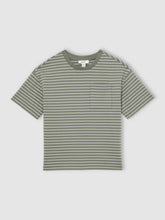 13-14 yrs Cotton-Blend Stripe T-Shirt Sage/White | Children & Baby