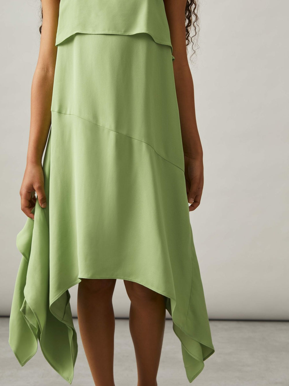 9-13 yrs Handkerchief-Hem Sleeveless Dress Green | Children & Baby