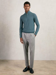 Merino Wool Half Zip Jumper Orion Blue | Men