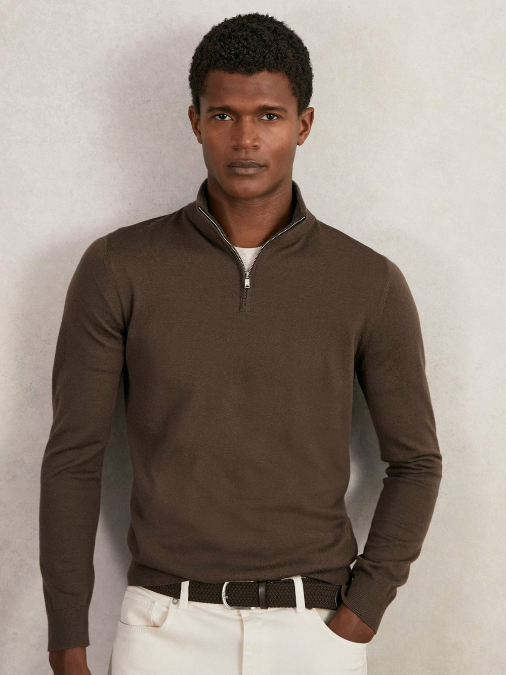 Merino Wool Half-Zip Jumper | Men