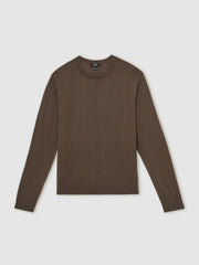 Merino-Wool Crew-Neck Jumper Chocolate Brown | Men