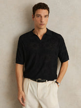Jacquard Loop-Stitch Polo Shirt Navy | Men