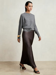 Silk Slip Maxi Skirt Mauve | Women