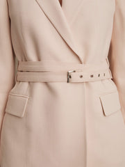 Single-Breasted Belted Suit Jacket Pink | Women