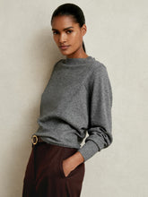 Wool-Blend Reverse-Seam Batwing Jumper With Cashmere Charcoal | Women