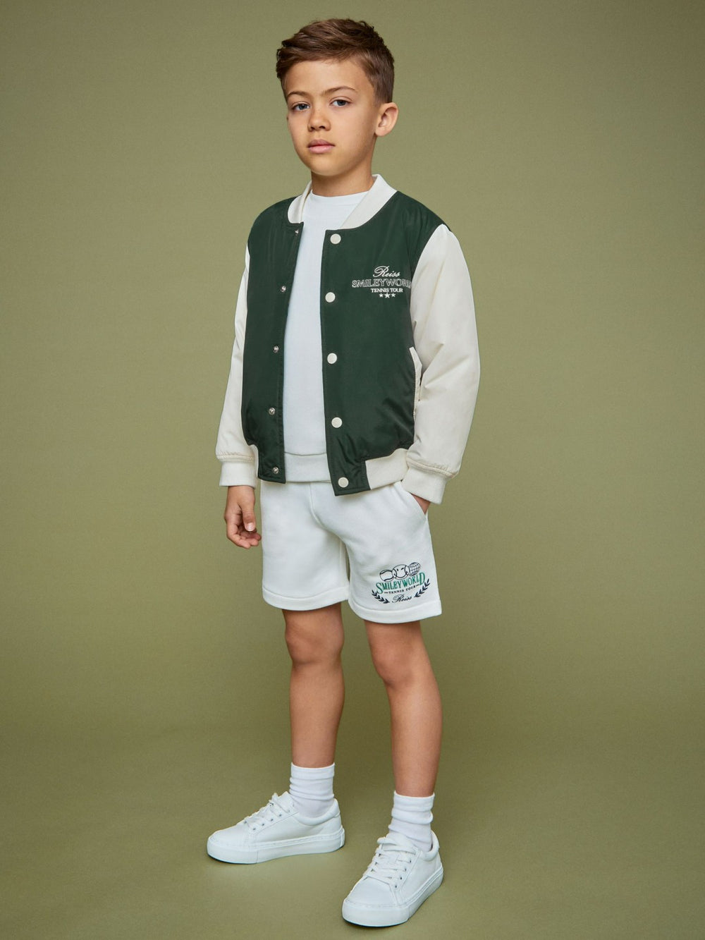 3-9 yrs SmileyWorld Bomber Jacket Dark Green | Children & Baby