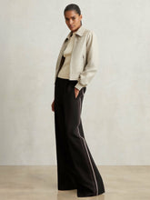 Petite Side-Stripe Wide-Leg Trousers Black | Women