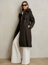 Hooded Insert Trench Coat Chocolate Brown | Women