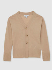 4-9 yrs Wool-Blend Fitted Cardigan With Cashmere Neutral | Children & Baby