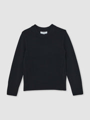 13-14 yrs Wool-Blend Open-Stitch Jumper with Cashmere Navy | Children & Baby