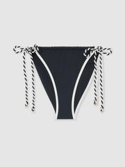 Twist-Strap Tie-Side Bikini Bottoms Navy/White | Women