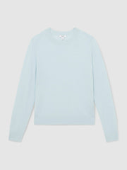 Merino Wool Crew-Neck Jumper Blue | Women