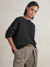 Wool-Cashmere Crew-Neck Jumper Black | Women