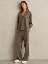 Modal-Blend Interlock Wide-Leg Joggers Khaki Green | Women
