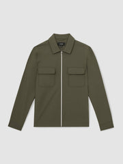 Technical Zip-Through Overshirt Green | Men