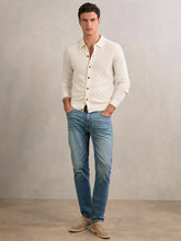 Wool V-Stitch Button-Through Cardigan Off White | Men