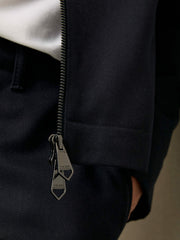 Lyocell-Cotton Zip-Through Twill Jacket Navy | Men