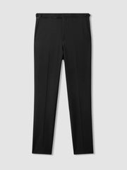 Wool-Blend Regular-Fit Tuxedo Trousers Black | Men