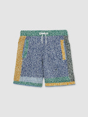 | Tom Daley Crochet Panel Shorts Yellow/Green/Blue Multi | Men