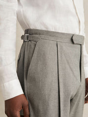 Regular Fit Herringbone Trousers With Cotton Grey | Men