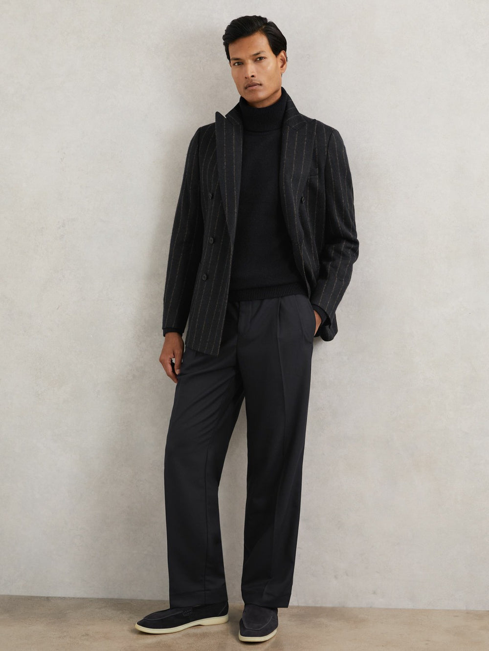 Relaxed-Fit Twill Drawstring Trousers Navy | Men