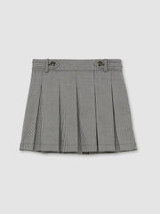 Houndstooth Check Pleated Skirt Black/White | Children & Baby